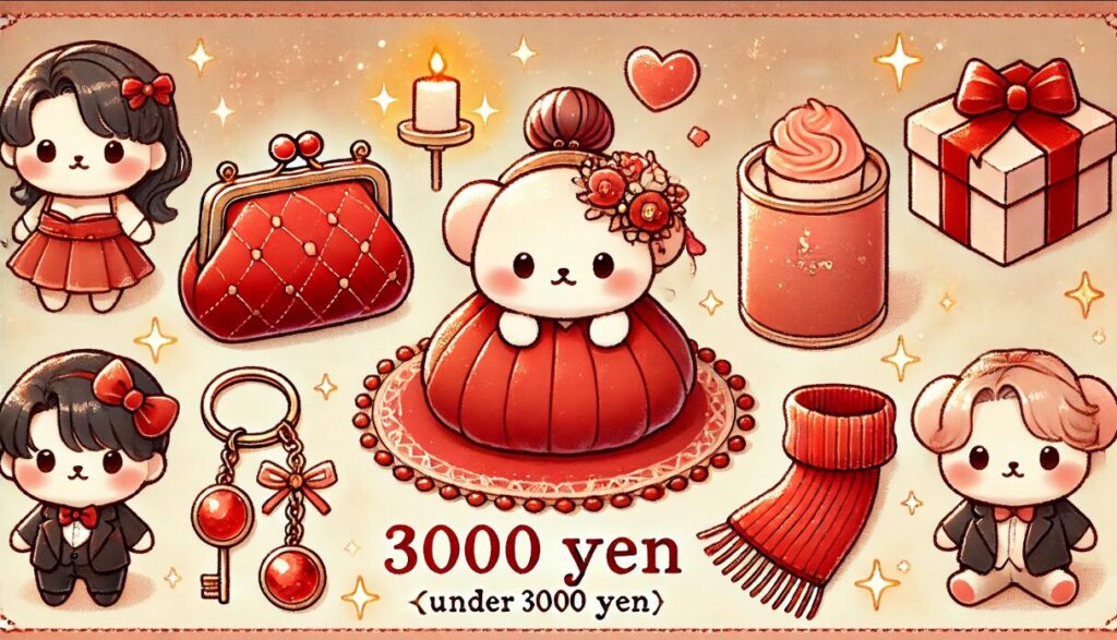 還暦祝い 女性 3000円で買える赤い小物