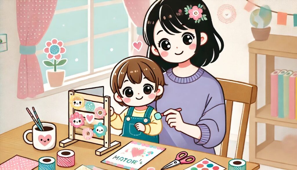 2歳児と楽しむ親子工作アイデア 母の日 製作 メモスタンド