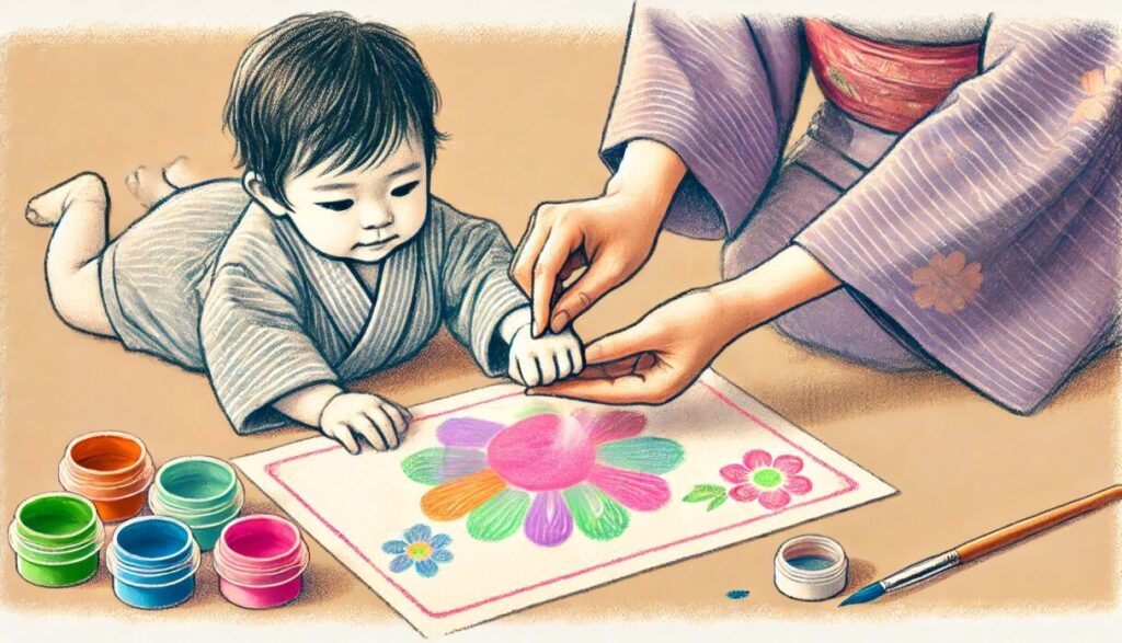 手形・足形アートで簡単に 父の日 製作 0歳児
