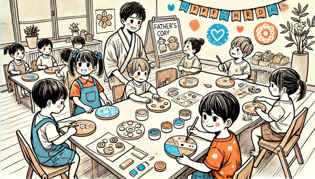 父の日に向けて製作！保育園で人気のコースター 父の日 製作 2歳児 コースター