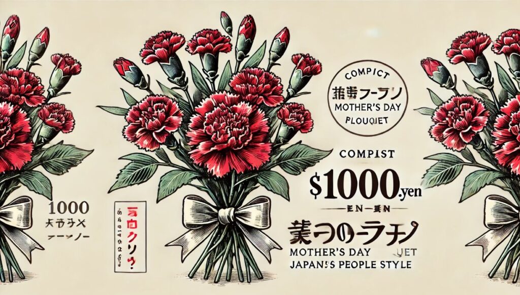 花束 1000円で買えるカーネーションのイメージ カーネーション 花束 値段