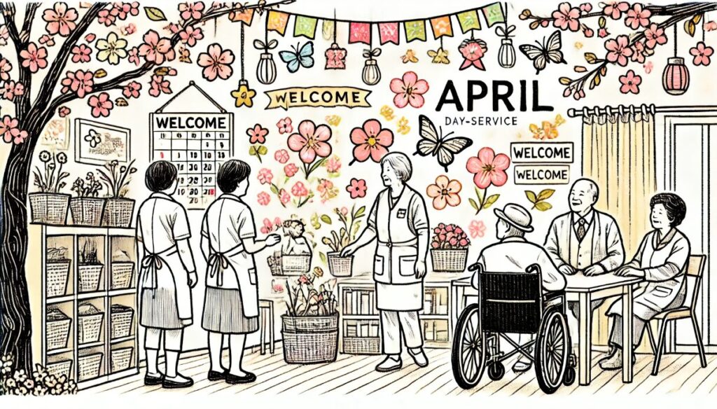 4月の壁面デイサービス 母の日 壁面 高齢者