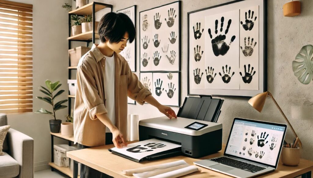 テンプレートを印刷する際の注意点 父の日 手形 アート 兄弟 手作り　テンプレート
