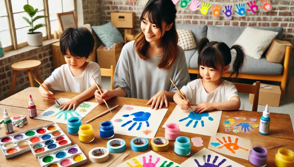 手形アート100均グッズで手軽に挑戦 父の日 手形 アート 兄弟 手作り　テンプレート