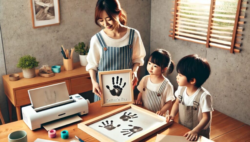 父の日に喜ばれる兄弟アートの保存方法 父の日 手形 アート 兄弟 手作り　テンプレート