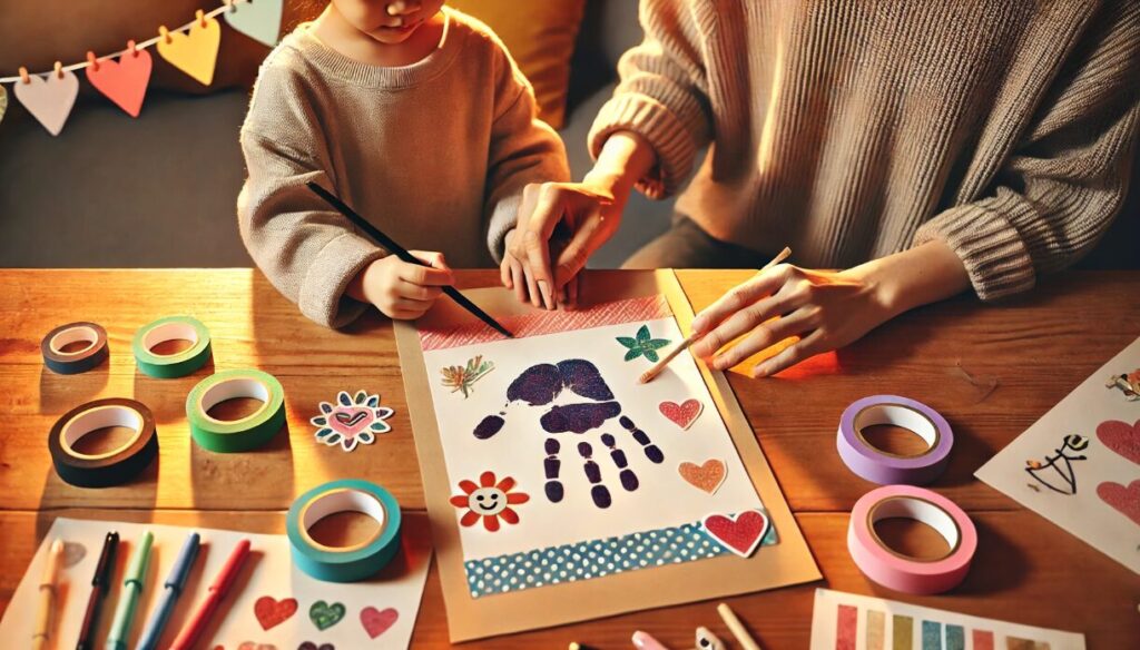 かわいく仕上げる装飾アイデア 父の日 足形 アート ネクタイ　テンプレート