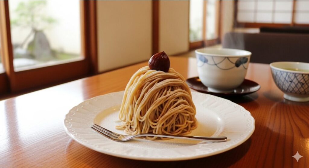 店内で味わえる限定メニュー 和栗白露 わぐりしらつゆ