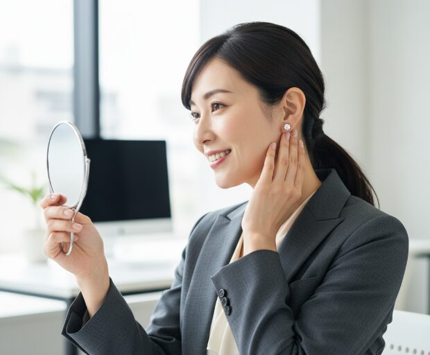 大きさ 40代にふさわしいサイズ感とは 一粒 ダイヤ ピアス 一生もの
