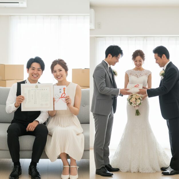 入籍と結婚式が離れている場合のタイミング 結婚 祝い 親 平均