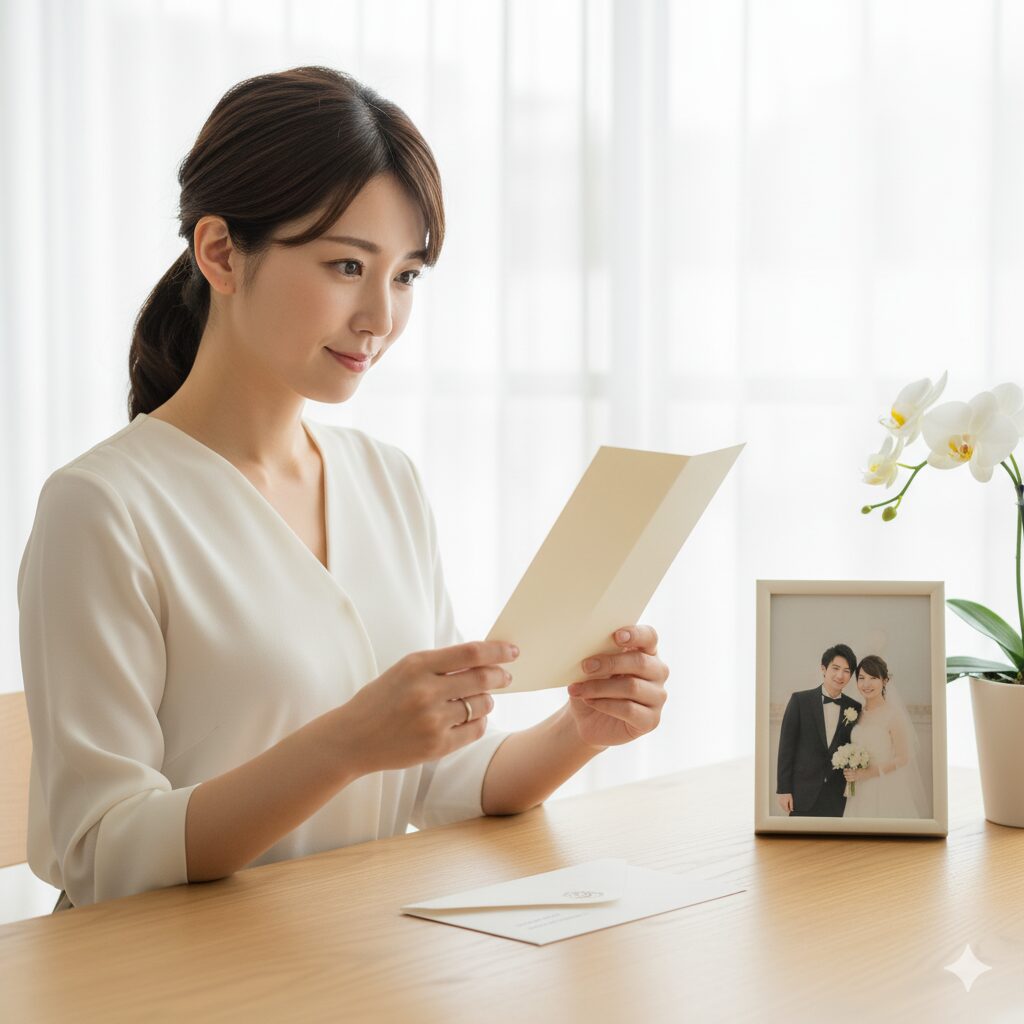 結婚報告の例文（招待しない場合）　恩師への手紙