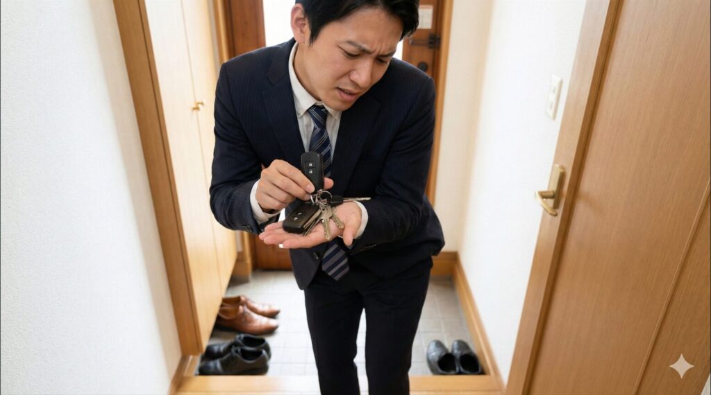 家の鍵とセットでかさばる2個持ち問題　キーケース 車の鍵 どうしてる