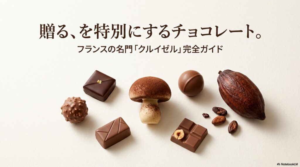 フランスの名門ショコラティエ「クルイゼル」のシャンピニオンやアソートチョコレートのイメージ画像
