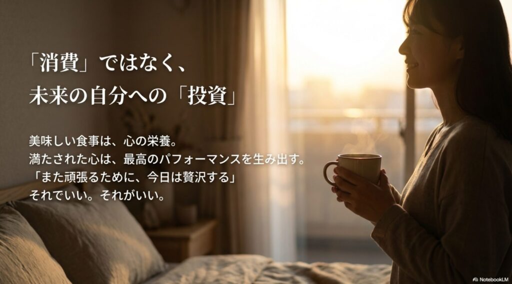 美味しい食事は消費ではなく未来の自分への投資