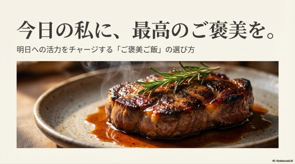 今日の私に最高のご褒美を・ご褒美ご飯の選び方