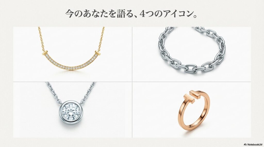 40代の大人の女性に似合うモダンで甘くないティファニーハードウェアネックレス