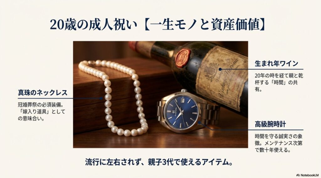 20歳の成人祝いで親から贈られたい真珠のネックレスや高級腕時計