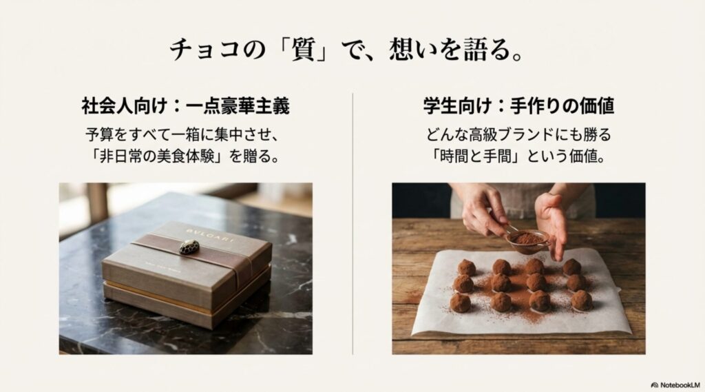 社会人は予算を一点に集中させた高級ブランドチョコで非日常の体験を贈る