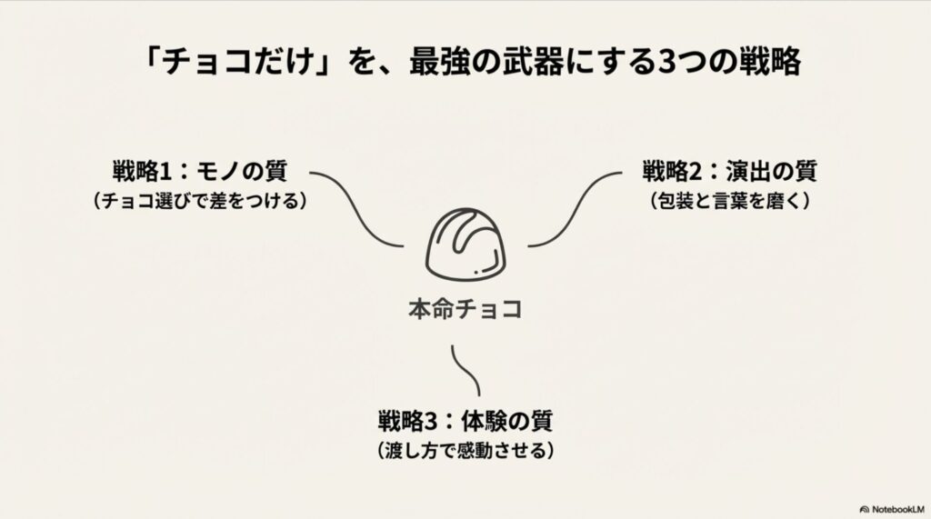 バレンタイン成功の3つの戦略：モノの質、演出の質、体験の質