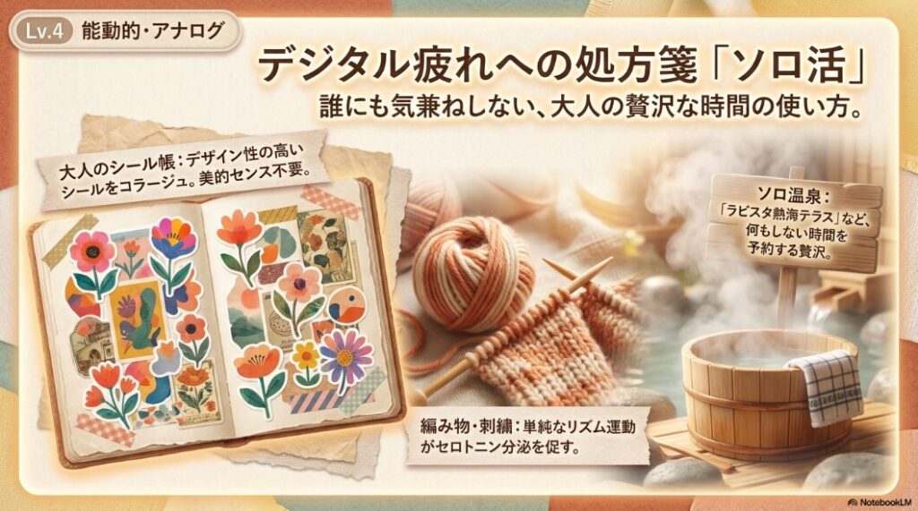 大人のシール帳やソロ温泉など能動的なアナログ趣味の提案