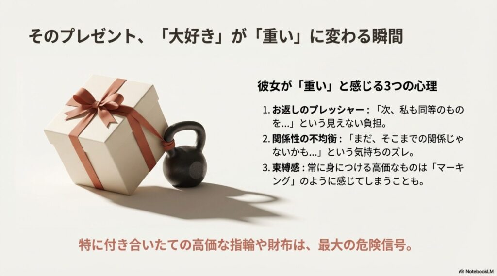 彼女がプレゼントを重いと感じる3つの心理（プレッシャー・不均衡・束縛感）
