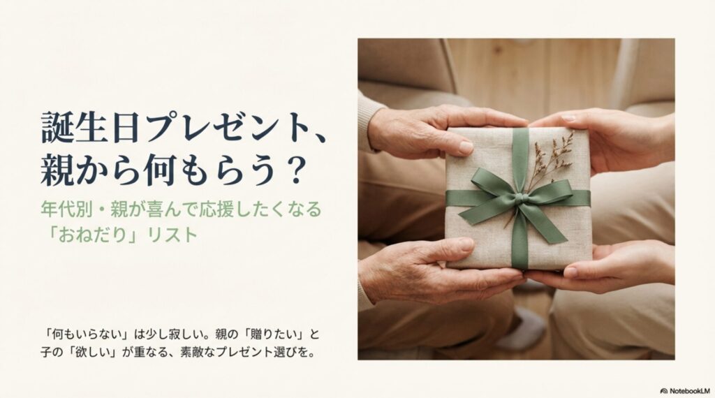 親に誕生日プレゼントをおねだりする際の年代別ガイドと心構え