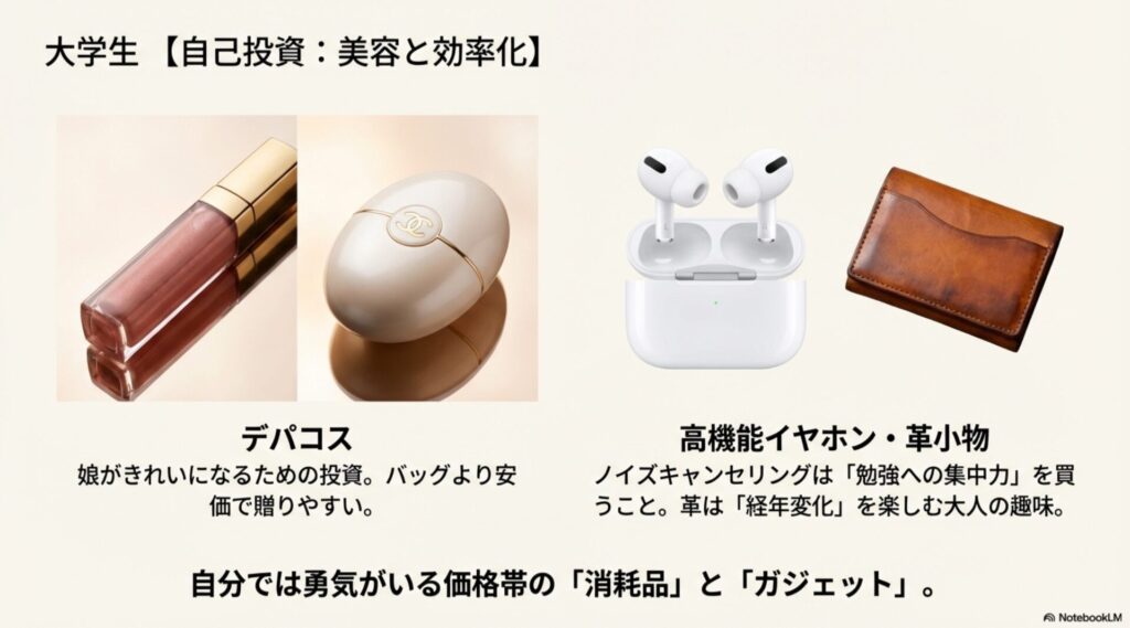 大学生の自己投資になるデパコスや高機能ワイヤレスイヤホン