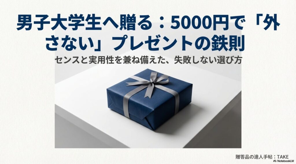 男子大学生へのプレゼント5000円で外さない鉄則の表紙スライド