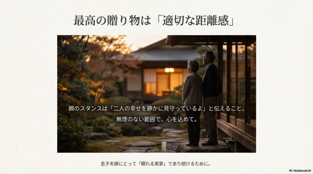 親のスタンスは二人の幸せを静かに見守る適切な距離感が大切