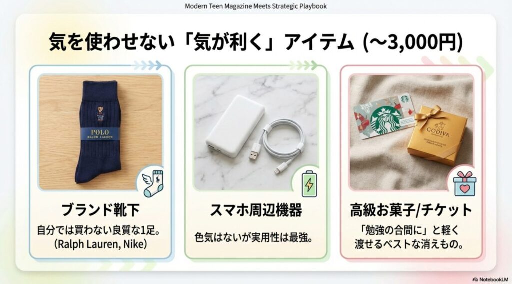 スターバックスカード、ゴディバのお菓子、モバイルバッテリーなど、付き合いたてでも負担にならない予算3000円以下のプレゼント例。