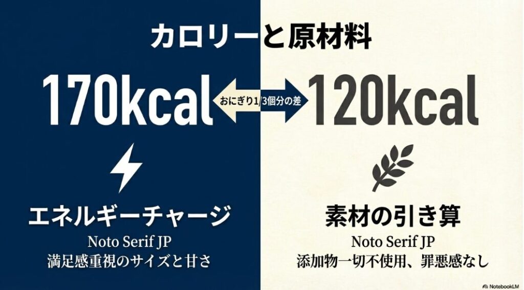 信玄餅のカロリー比較：桔梗屋170kcal対金精軒120kcal
