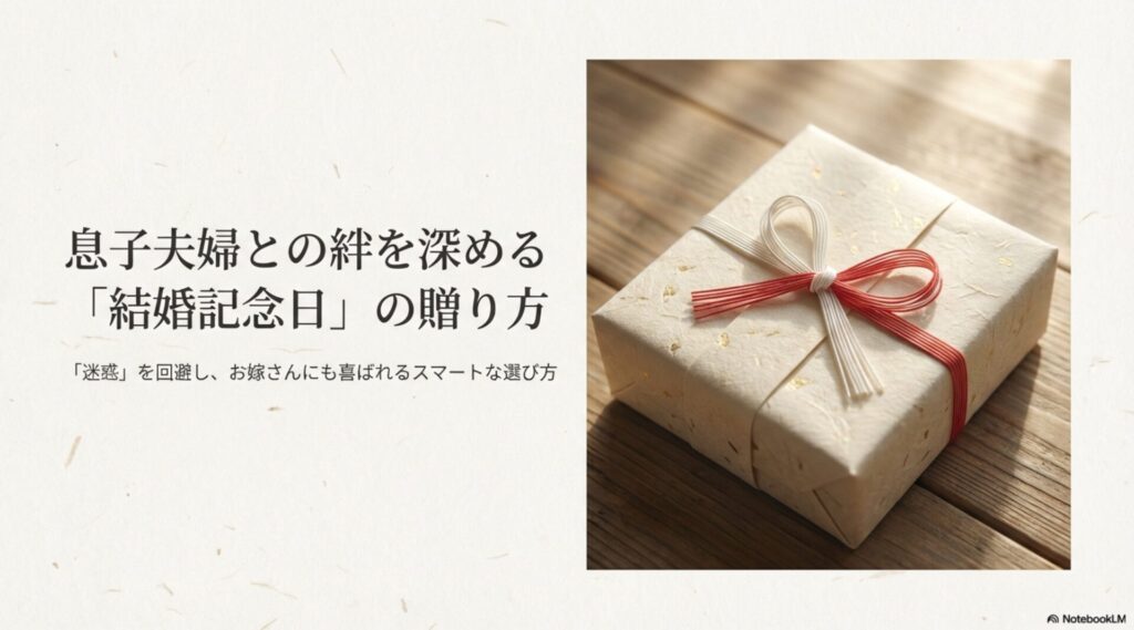 息子夫婦の結婚記念日プレゼントのスマートな選び方とマナーの解説