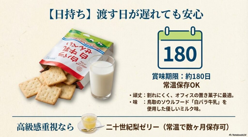 賞味期限180日の白バラ牛乳せんべいと常温保存のポイント