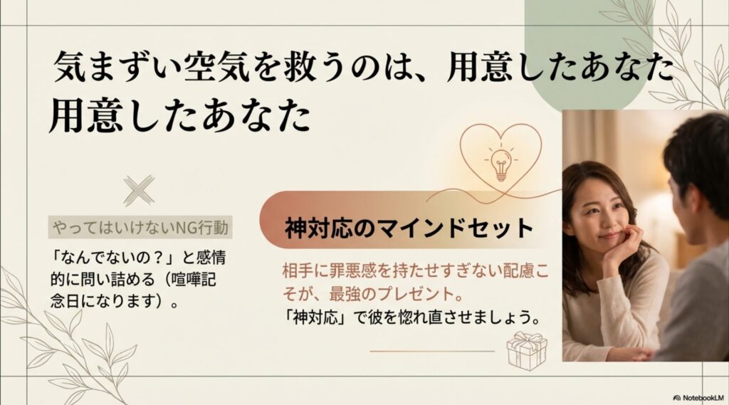相手に罪悪感を持たせすぎない配慮こそが最強のプレゼントであると説くスライド