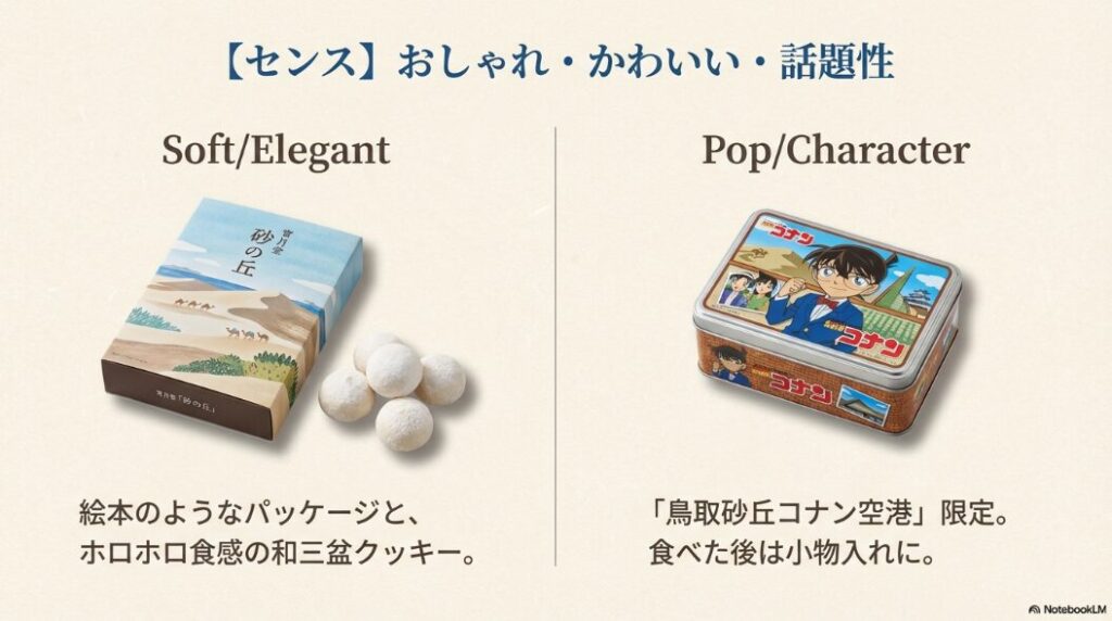 パッケージがおしゃれな寶月堂の砂の丘と名探偵コナン缶