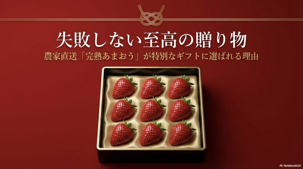失敗しない至高の贈り物として、農家直送の完熟あまおうが特別なギフトに選ばれる理由