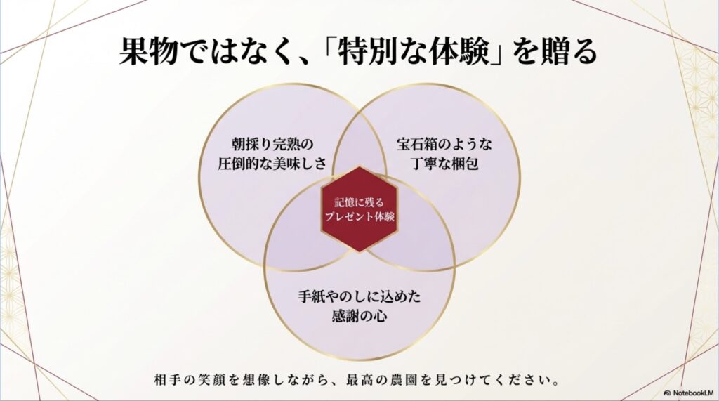 朝採り完熟の美味しさ、宝石箱のような梱包、手紙やのしに込めた感謝の心など、あまおうを通して記憶に残るプレゼント体験を贈るまとめ