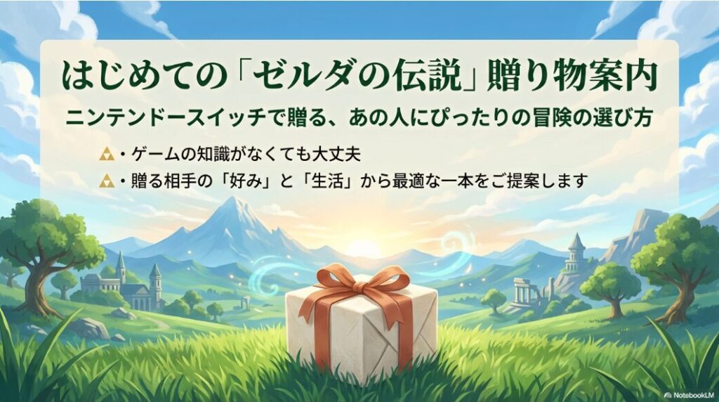 はじめての「ゼルダの伝説」贈り物案内。ニンテンドースイッチで贈る、あの人にぴったりの冒険の選び方
