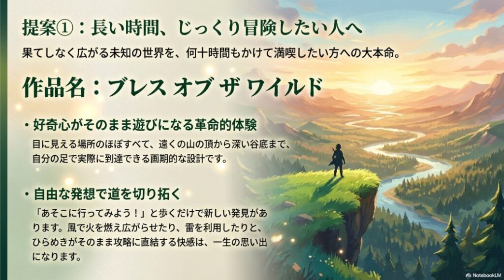 長い時間じっくり冒険したい人への提案。果てしなく広がる未知の世界を満喫できるブレス オブ ザ ワイルド