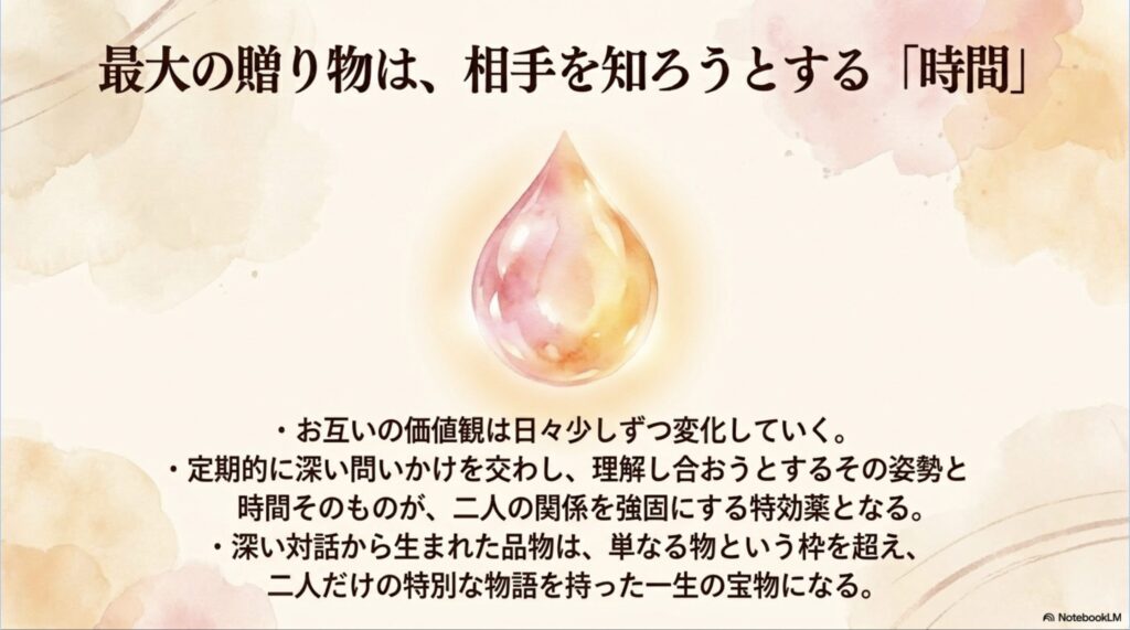 相手を深く知ろうと対話に向き合う時間そのものが最大の贈り物になる