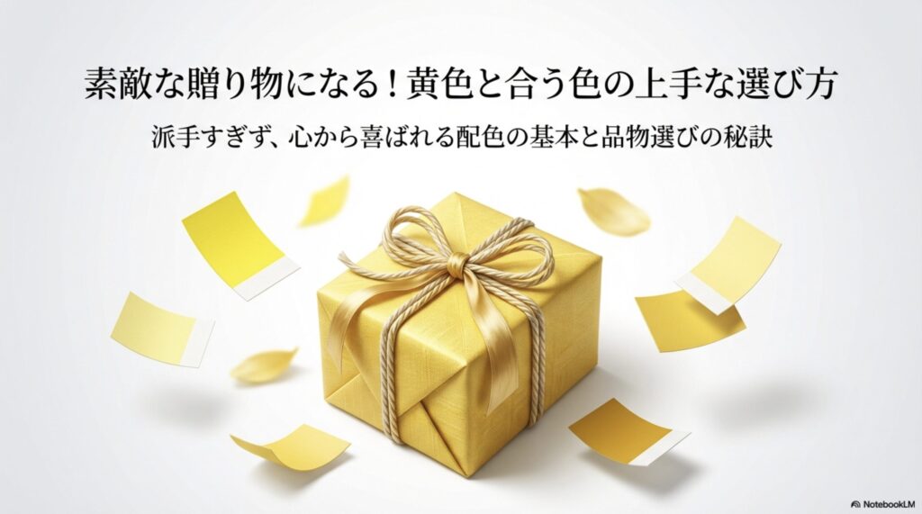 素敵な贈り物になる黄色と合う色の上手な選び方のタイトルスライド